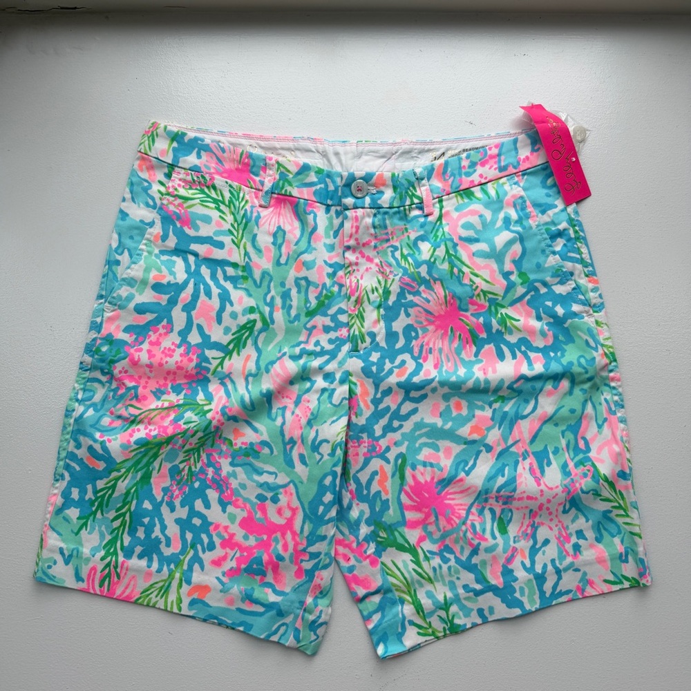 Lily Pulitzer Men’s Beaumont Stretch Short in Coral Bay Size 34 NWT